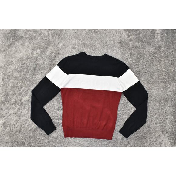 GUESS Red Crew Neck Pullover Sweater Cotton Blend XL Women Long Sleeve - Picture 3 of 7
